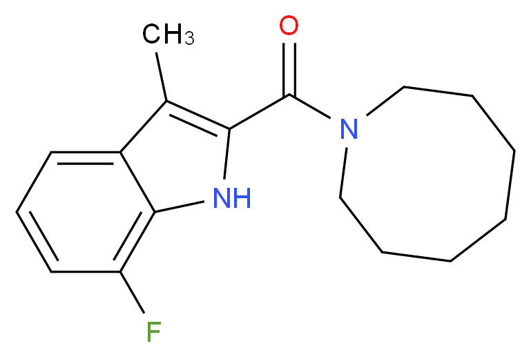 2-(azocan-1-ylcarbonyl)-7-fluoro-3-methyl-1H-indole_分子结构_CAS_)