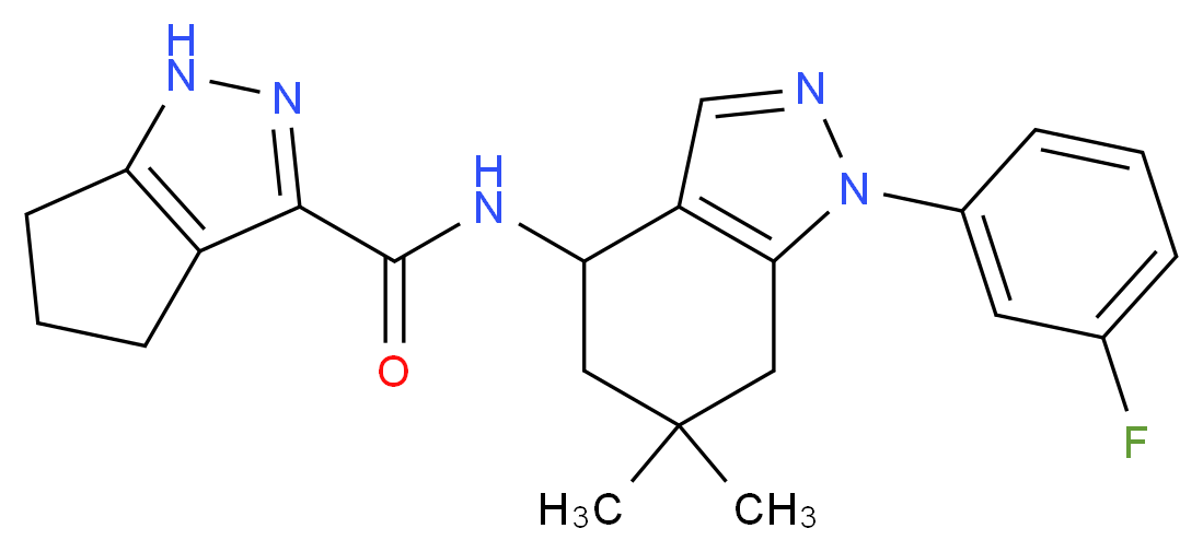 N-[1-(3-fluorophenyl)-6,6-dimethyl-4,5,6,7-tetrahydro-1H-indazol-4-yl]-1,4,5,6-tetrahydrocyclopenta[c]pyrazole-3-carboxamide_分子结构_CAS_)