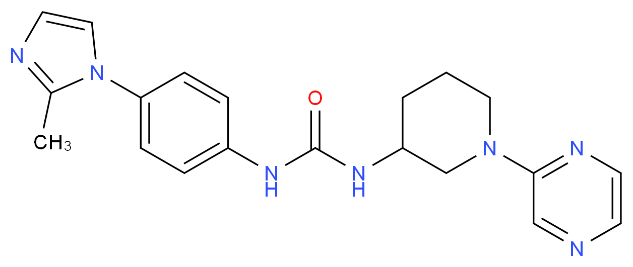 N-[4-(2-methyl-1H-imidazol-1-yl)phenyl]-N'-(1-pyrazin-2-ylpiperidin-3-yl)urea_分子结构_CAS_)