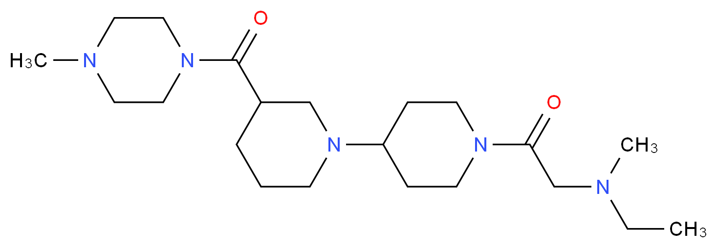 N-ethyl-N-methyl-2-{3-[(4-methylpiperazin-1-yl)carbonyl]-1,4'-bipiperidin-1'-yl}-2-oxoethanamine_分子结构_CAS_)