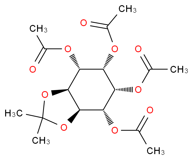 (3aR,4S,5S,6R,7R,7aS)-4,6,7-tris(acetyloxy)-2,2-dimethyl-hexahydro-2H-1,3-benzodioxol-5-yl acetate_分子结构_CAS_26276-98-2