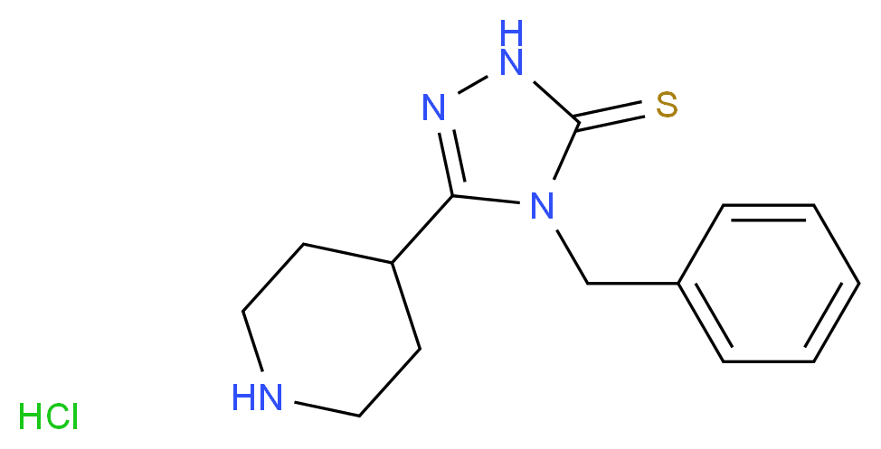 4-benzyl-3-(piperidin-4-yl)-4,5-dihydro-1H-1,2,4-triazole-5-thione hydrochloride_分子结构_CAS_1046080-00-5