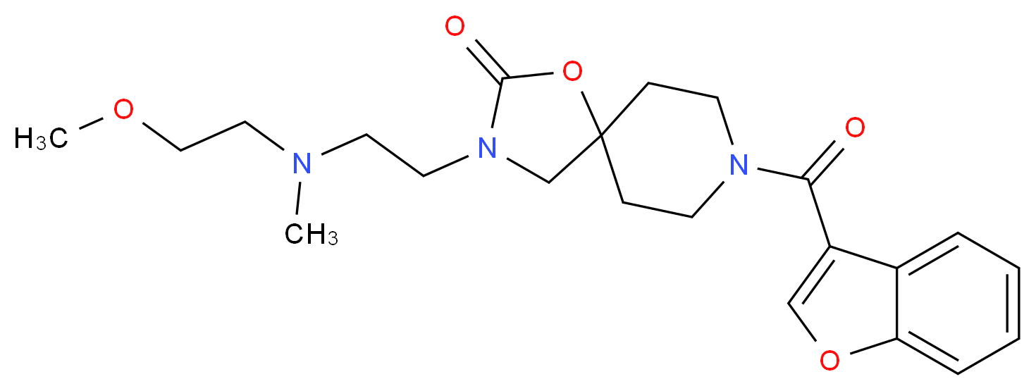 8-(1-benzofuran-3-ylcarbonyl)-3-{2-[(2-methoxyethyl)(methyl)amino]ethyl}-1-oxa-3,8-diazaspiro[4.5]decan-2-one_分子结构_CAS_)