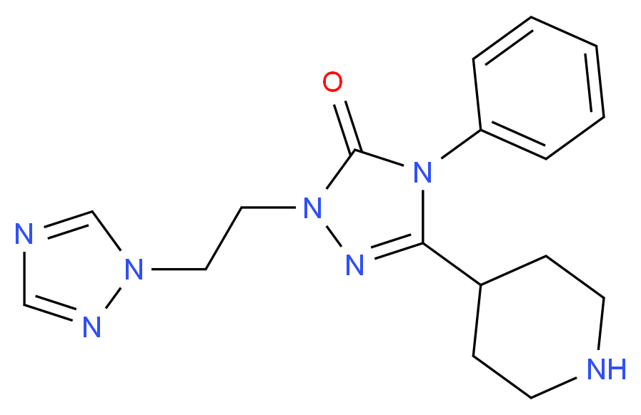 4-phenyl-5-piperidin-4-yl-2-[2-(1H-1,2,4-triazol-1-yl)ethyl]-2,4-dihydro-3H-1,2,4-triazol-3-one_分子结构_CAS_)