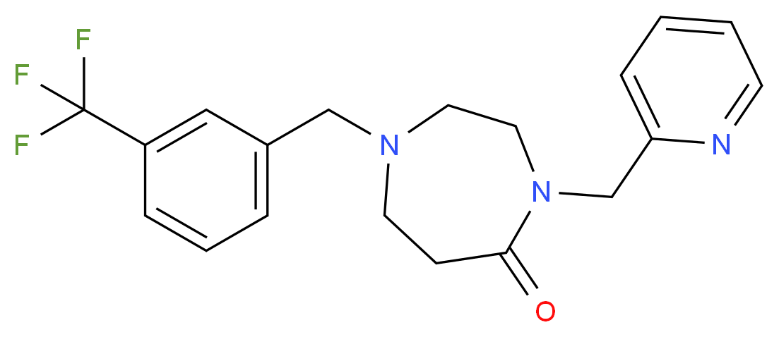 4-(2-pyridinylmethyl)-1-[3-(trifluoromethyl)benzyl]-1,4-diazepan-5-one_分子结构_CAS_)
