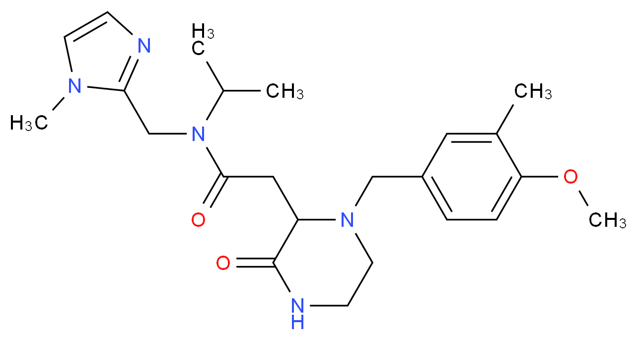 N-isopropyl-2-[1-(4-methoxy-3-methylbenzyl)-3-oxo-2-piperazinyl]-N-[(1-methyl-1H-imidazol-2-yl)methyl]acetamide_分子结构_CAS_)