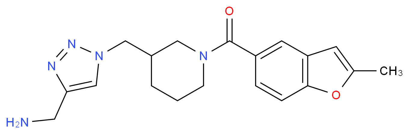 1-[1-({1-[(2-methyl-1-benzofuran-5-yl)carbonyl]piperidin-3-yl}methyl)-1H-1,2,3-triazol-4-yl]methanamine_分子结构_CAS_)