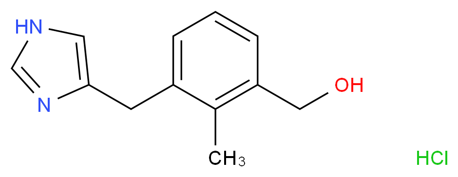 [3-(1H-imidazol-4-ylmethyl)-2-methylphenyl]methanol hydrochloride_分子结构_CAS_115664-37-4