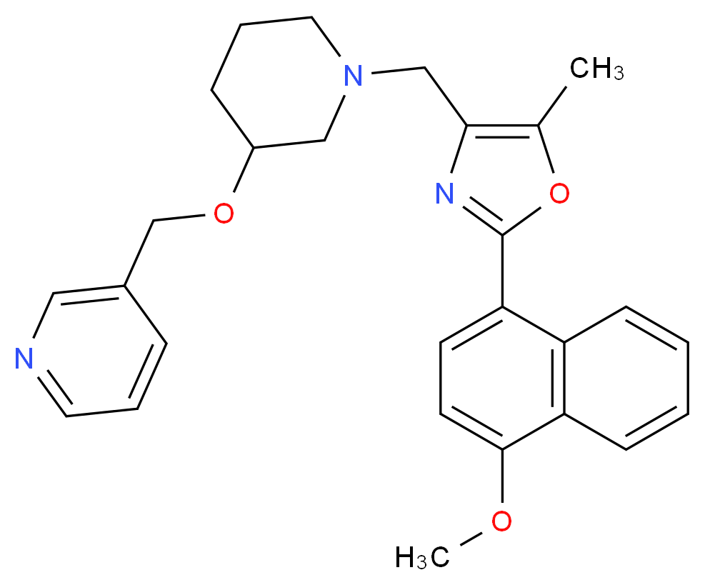 3-{[(1-{[2-(4-methoxy-1-naphthyl)-5-methyl-1,3-oxazol-4-yl]methyl}-3-piperidinyl)oxy]methyl}pyridine_分子结构_CAS_)