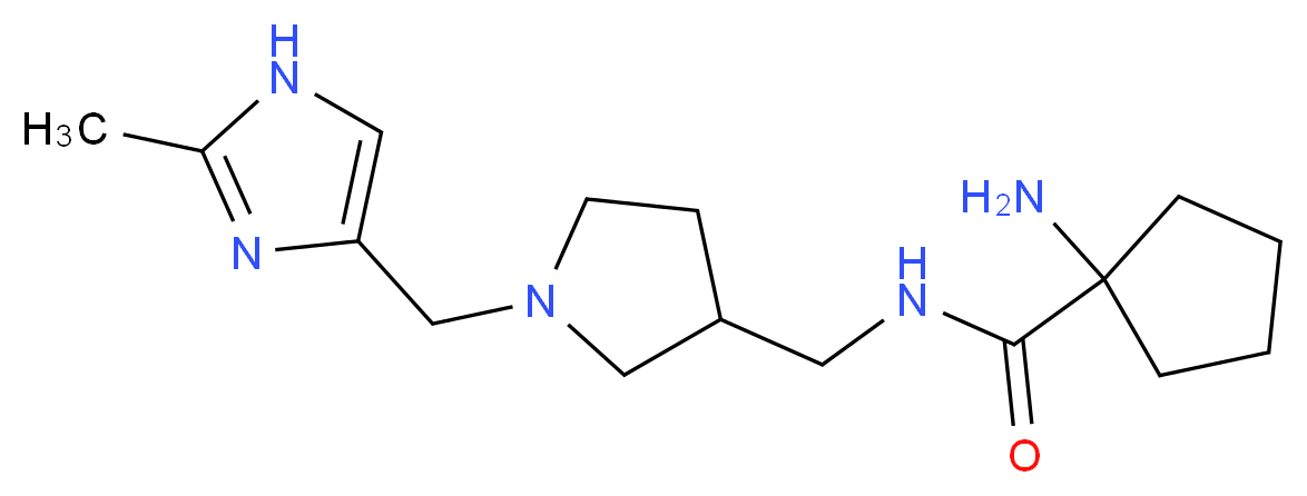 1-amino-N-({1-[(2-methyl-1H-imidazol-4-yl)methyl]pyrrolidin-3-yl}methyl)cyclopentanecarboxamide_分子结构_CAS_)
