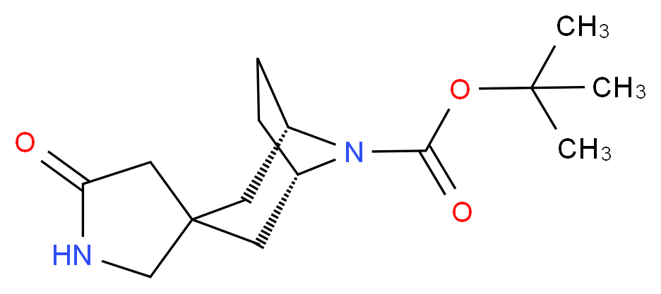 tert-butyl (1S,5S)-5'-oxo-8-azaspiro[bicyclo[3.2.1]octane-3,3'-pyrrolidine]-8-carboxylate_分子结构_CAS_1263279-47-5