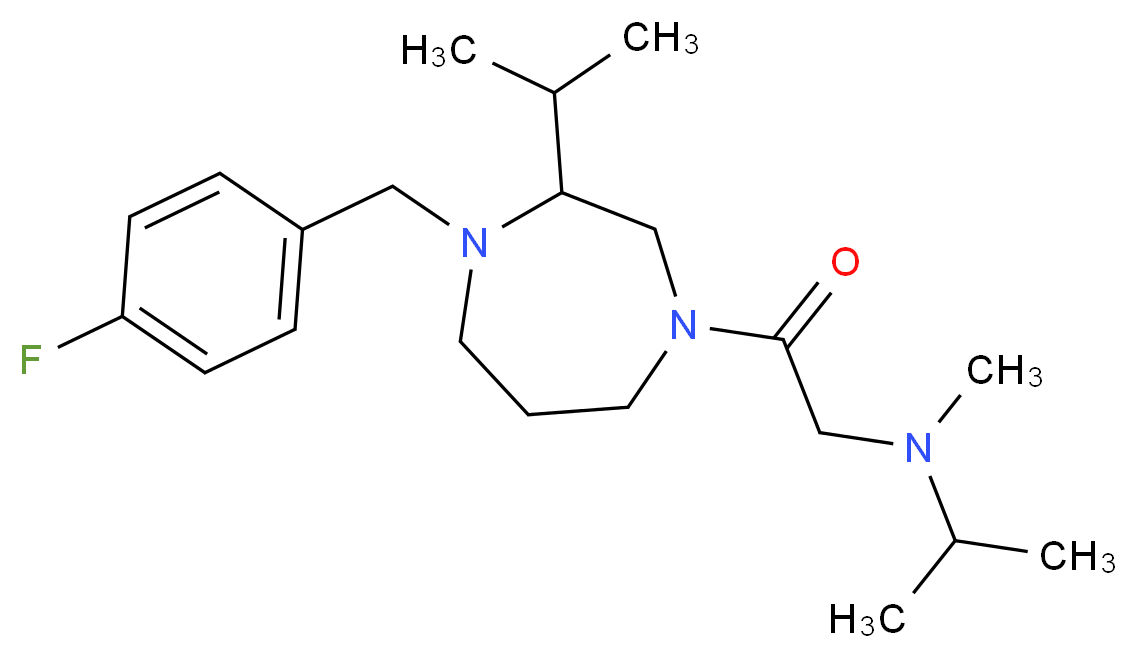 N-{2-[4-(4-fluorobenzyl)-3-isopropyl-1,4-diazepan-1-yl]-2-oxoethyl}-N-methyl-2-propanamine_分子结构_CAS_)