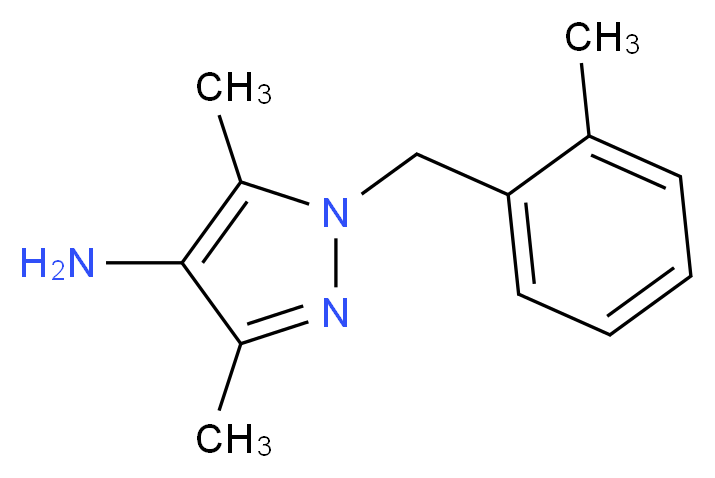 3,5-Dimethyl-1-(2-methylbenzyl)-1H-pyrazol-4-amine_分子结构_CAS_)