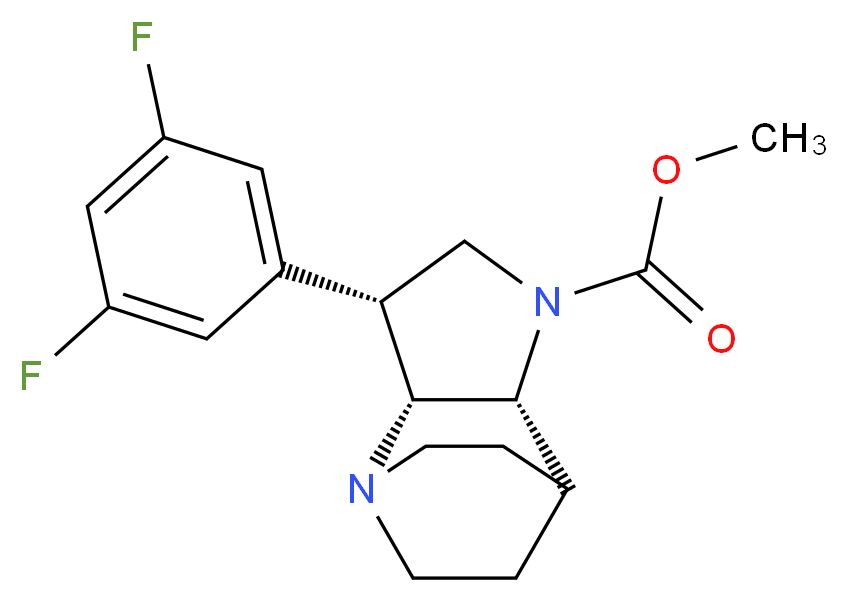 methyl (3R*,3aR*,7aR*)-3-(3,5-difluorophenyl)hexahydro-4,7-ethanopyrrolo[3,2-b]pyridine-1(2H)-carboxylate_分子结构_CAS_)