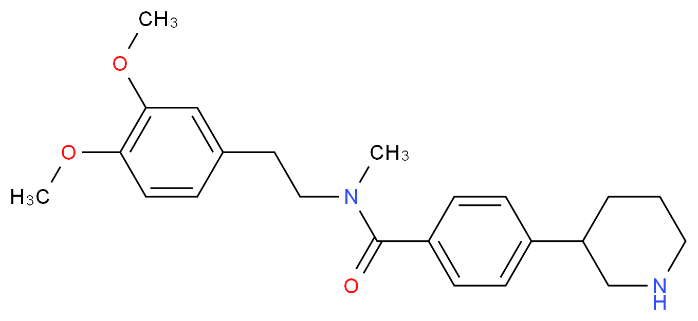 N-[2-(3,4-dimethoxyphenyl)ethyl]-N-methyl-4-piperidin-3-ylbenzamide_分子结构_CAS_)