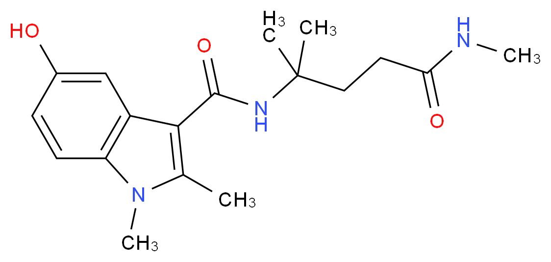 N-[1,1-dimethyl-4-(methylamino)-4-oxobutyl]-5-hydroxy-1,2-dimethyl-1H-indole-3-carboxamide_分子结构_CAS_)