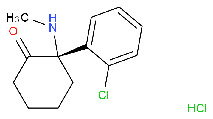 (2S)-2-(2-chlorophenyl)-2-(methylamino)cyclohexan-1-one hydrochloride_分子结构_CAS_33795-24-3