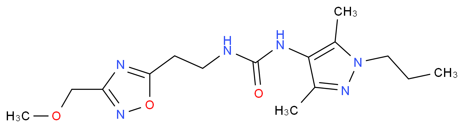 N-(3,5-dimethyl-1-propyl-1H-pyrazol-4-yl)-N'-{2-[3-(methoxymethyl)-1,2,4-oxadiazol-5-yl]ethyl}urea_分子结构_CAS_)