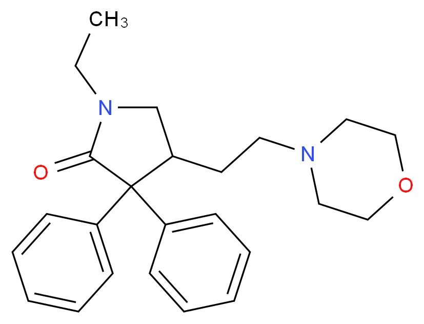 1-ethyl-4-[2-(morpholin-4-yl)ethyl]-3,3-diphenylpyrrolidin-2-one_分子结构_CAS_309-29-5