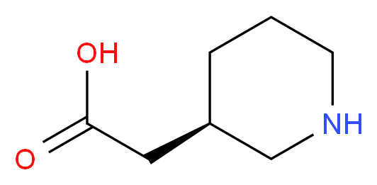 2-[(3R)-piperidin-3-yl]acetic acid_分子结构_CAS_1260587-80-1