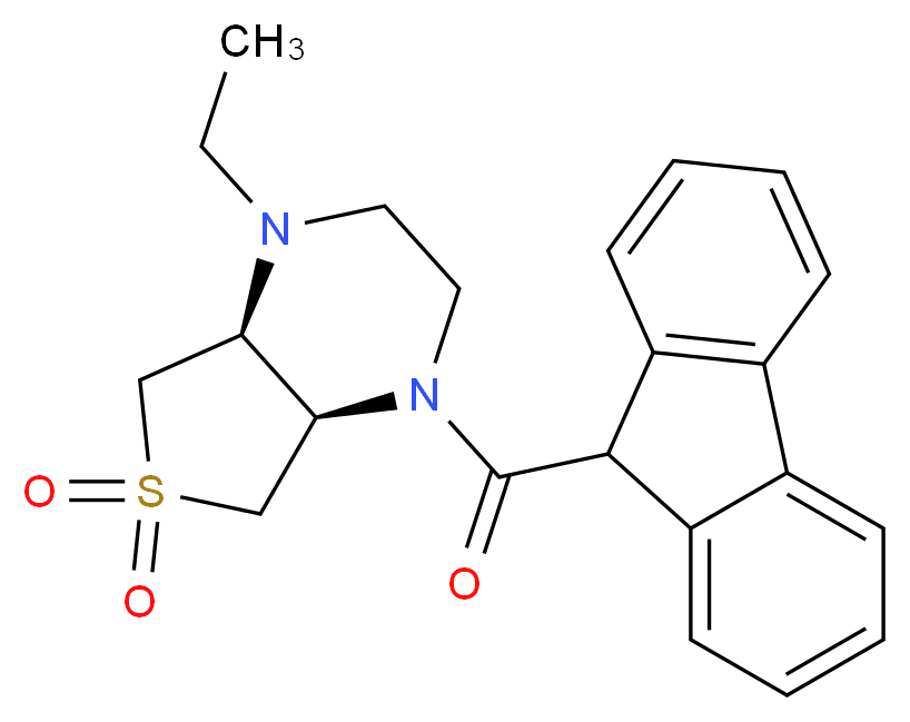 (4aR*,7aS*)-1-ethyl-4-(9H-fluoren-9-ylcarbonyl)octahydrothieno[3,4-b]pyrazine 6,6-dioxide_分子结构_CAS_)