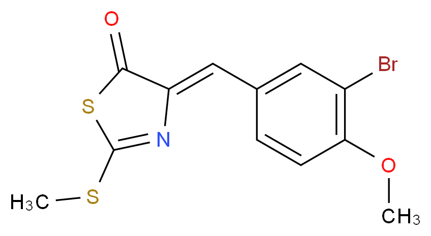 (4Z)-4-[(3-bromo-4-methoxyphenyl)methylidene]-2-(methylsulfanyl)-4,5-dihydro-1,3-thiazol-5-one_分子结构_CAS_430464-08-7