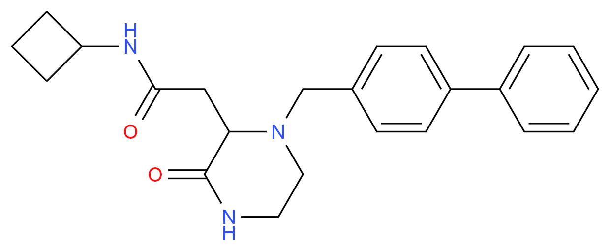 2-[1-(4-biphenylylmethyl)-3-oxo-2-piperazinyl]-N-cyclobutylacetamide_分子结构_CAS_)