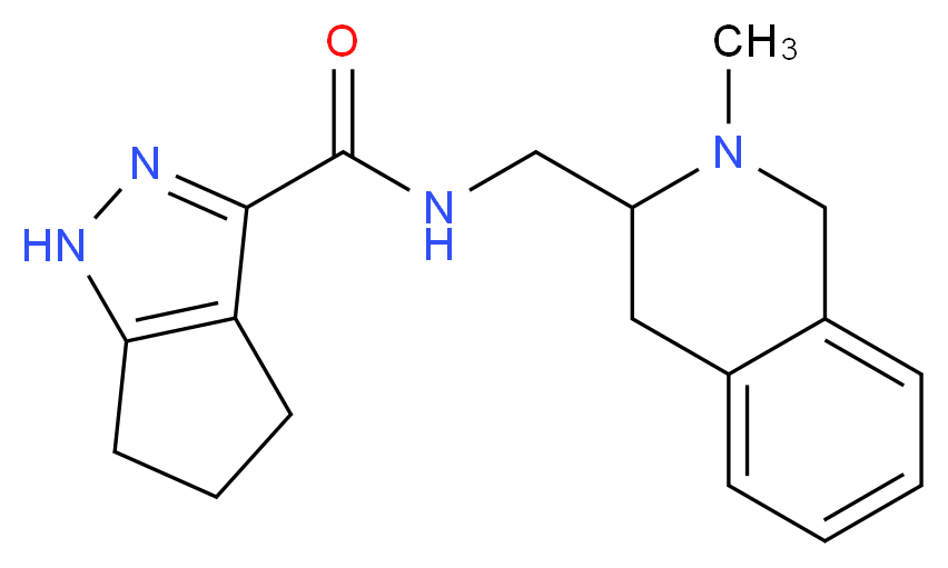 N-[(2-methyl-1,2,3,4-tetrahydroisoquinolin-3-yl)methyl]-1,4,5,6-tetrahydrocyclopenta[c]pyrazole-3-carboxamide_分子结构_CAS_)