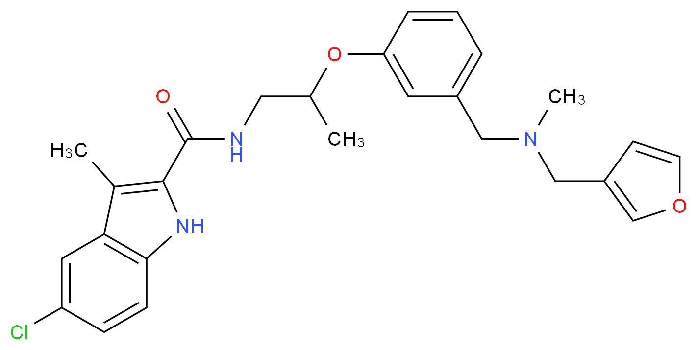 5-chloro-N-[2-(3-{[(3-furylmethyl)(methyl)amino]methyl}phenoxy)propyl]-3-methyl-1H-indole-2-carboxamide_分子结构_CAS_)