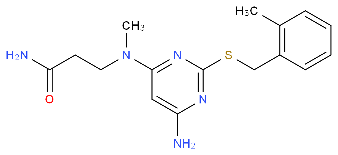 N~3~-{6-amino-2-[(2-methylbenzyl)thio]pyrimidin-4-yl}-N~3~-methyl-beta-alaninamide_分子结构_CAS_)