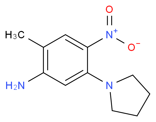 (2-methyl-4-nitro-5-pyrrolidin-1-ylphenyl)amine_分子结构_CAS_347355-84-4)