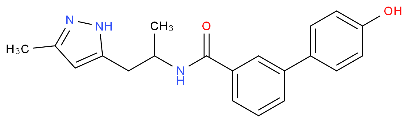 4'-hydroxy-N-[1-methyl-2-(3-methyl-1H-pyrazol-5-yl)ethyl]biphenyl-3-carboxamide_分子结构_CAS_)