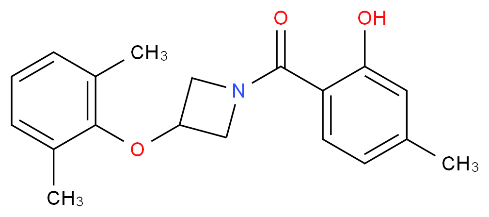 2-{[3-(2,6-dimethylphenoxy)-1-azetidinyl]carbonyl}-5-methylphenol_分子结构_CAS_)