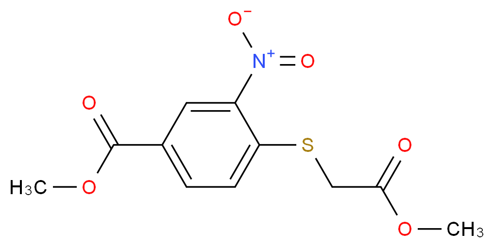 Methyl 4-[(2-methoxy-2-oxoethyl)sulfanyl]-3-nitrobenzenecarboxylate_分子结构_CAS_)