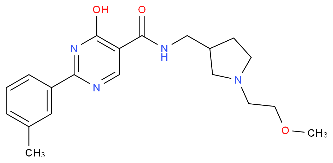4-hydroxy-N-{[1-(2-methoxyethyl)pyrrolidin-3-yl]methyl}-2-(3-methylphenyl)pyrimidine-5-carboxamide_分子结构_CAS_)