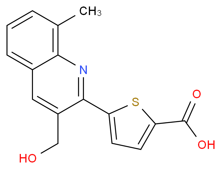 5-[3-(hydroxymethyl)-8-methylquinolin-2-yl]thiophene-2-carboxylic acid_分子结构_CAS_)