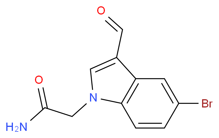 2-(5-bromo-3-formyl-1H-indol-1-yl)acetamide_分子结构_CAS_510716-35-5)
