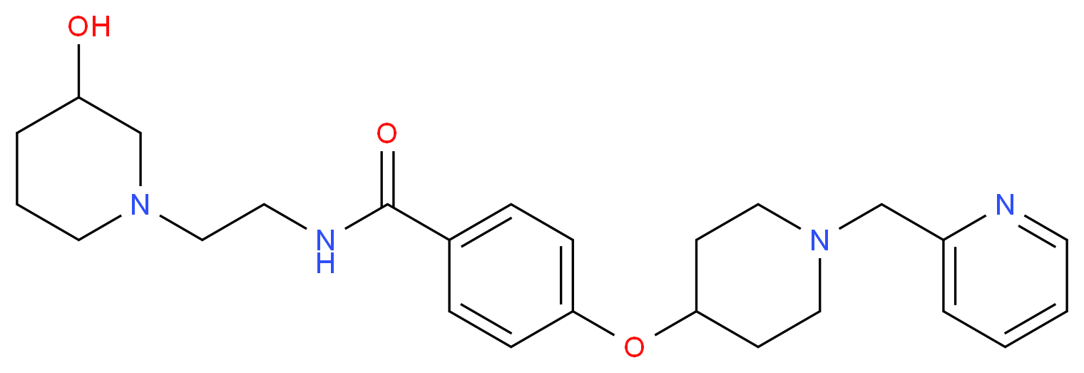 N-[2-(3-hydroxy-1-piperidinyl)ethyl]-4-{[1-(2-pyridinylmethyl)-4-piperidinyl]oxy}benzamide_分子结构_CAS_)
