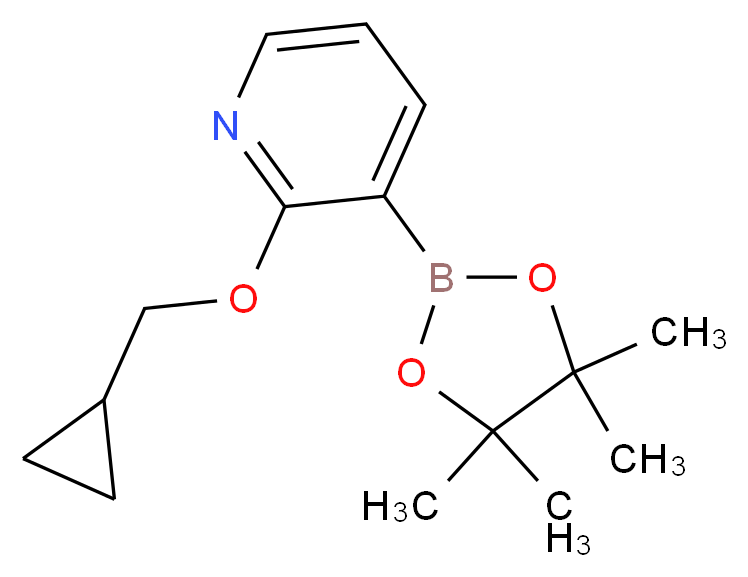 2-Cyclopropylmethoxy-3-(4,4,5,5-tetramethyl-[1,3,2]dioxaborolan-2-yl)-pyridine_分子结构_CAS_848243-26-5)