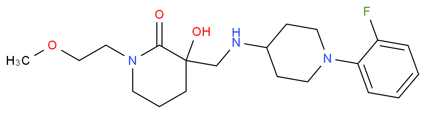 3-({[1-(2-fluorophenyl)-4-piperidinyl]amino}methyl)-3-hydroxy-1-(2-methoxyethyl)-2-piperidinone_分子结构_CAS_)