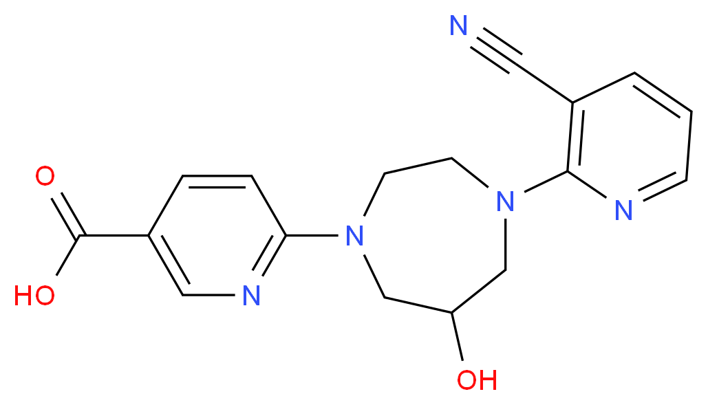 6-[4-(3-cyanopyridin-2-yl)-6-hydroxy-1,4-diazepan-1-yl]nicotinic acid_分子结构_CAS_)