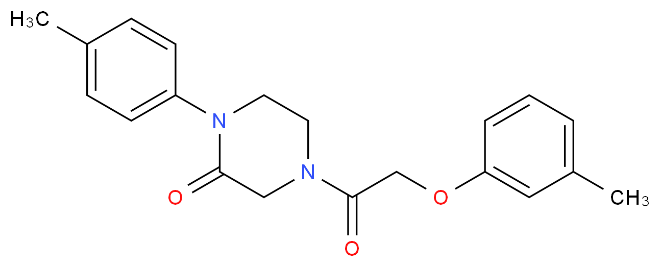 4-[(3-methylphenoxy)acetyl]-1-(4-methylphenyl)-2-piperazinone_分子结构_CAS_)