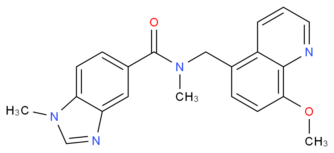N-[(8-methoxyquinolin-5-yl)methyl]-N,1-dimethyl-1H-benzimidazole-5-carboxamide_分子结构_CAS_)