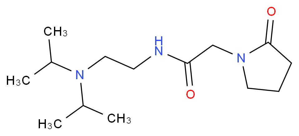 N-{2-[bis(propan-2-yl)amino]ethyl}-2-(2-oxopyrrolidin-1-yl)acetamide_分子结构_CAS_68497-62-1