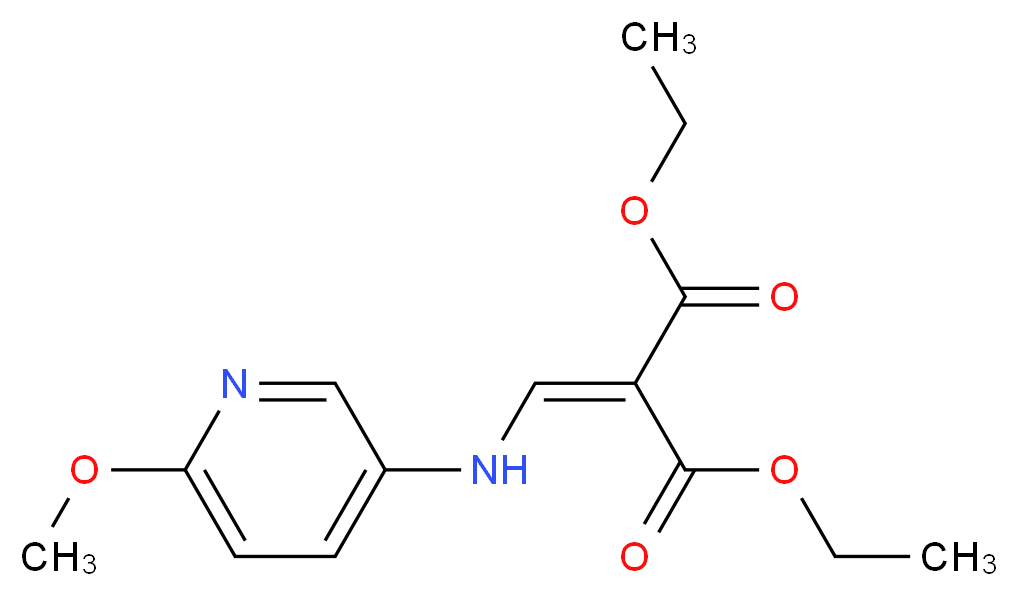 1,3-diethyl 2-{[(6-methoxypyridin-3-yl)amino]methylidene}propanedioate_分子结构_CAS_53241-90-0