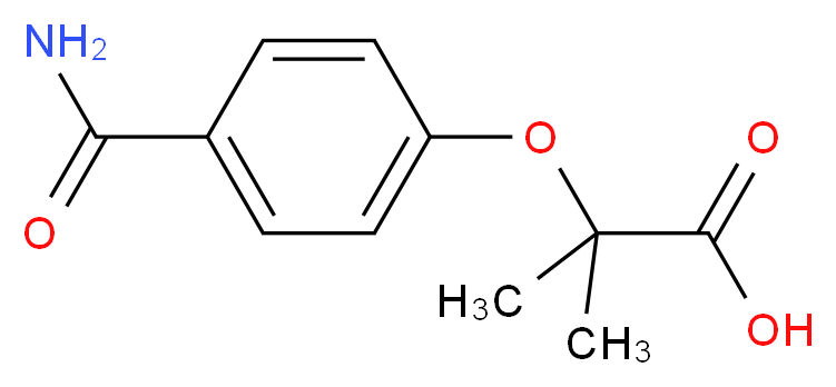 2-[4-(Aminocarbonyl)phenoxy]-2-methylpropanoic acid_分子结构_CAS_121809-54-9)