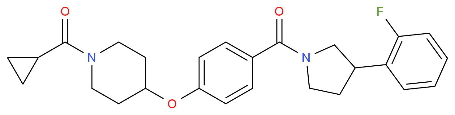 1-(cyclopropylcarbonyl)-4-(4-{[3-(2-fluorophenyl)-1-pyrrolidinyl]carbonyl}phenoxy)piperidine_分子结构_CAS_)