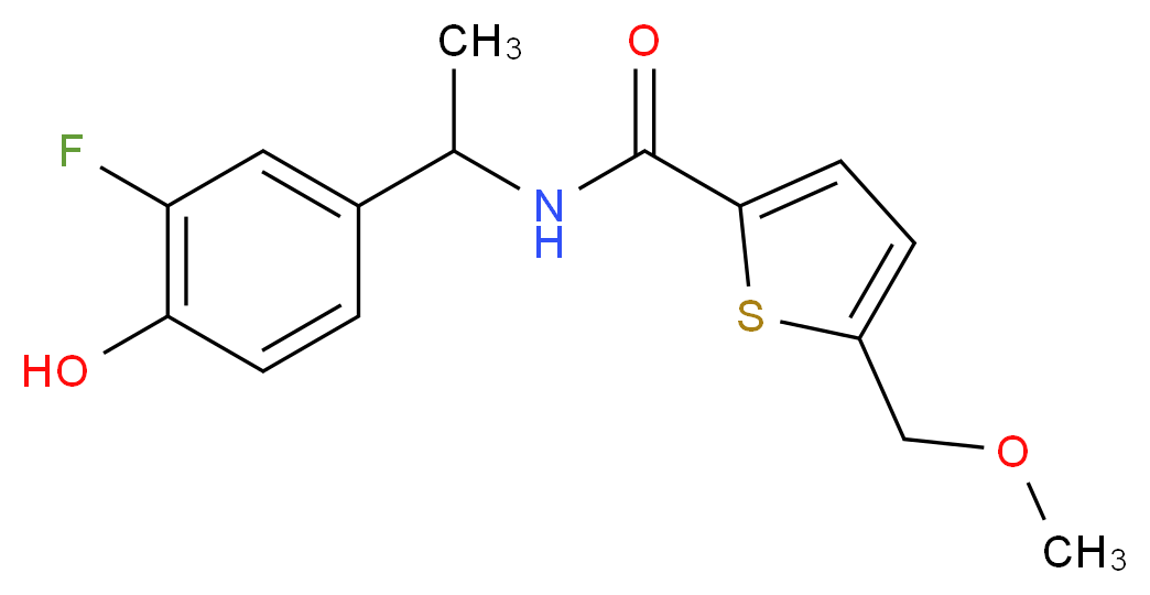 N-[1-(3-fluoro-4-hydroxyphenyl)ethyl]-5-(methoxymethyl)thiophene-2-carboxamide_分子结构_CAS_)