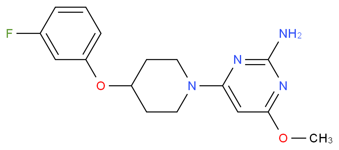 4-[4-(3-fluorophenoxy)-1-piperidinyl]-6-methoxy-2-pyrimidinamine_分子结构_CAS_)
