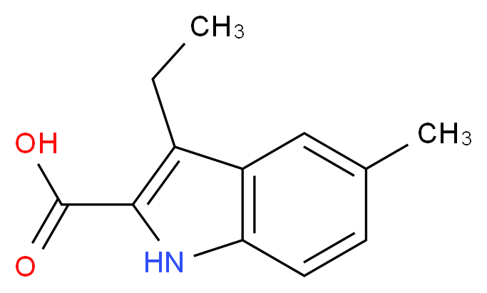 3-ethyl-5-methyl-1H-indole-2-carboxylic acid_分子结构_CAS_446830-65-5